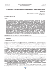 The Assessment of the Factors that Affect in the Academical... Petrit Taraj Journal of Educational and Social Research MCSER Publishing, Rome-Italy