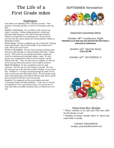 The Life of a First Grade m&amp;m SEPTEMBER Newsletter