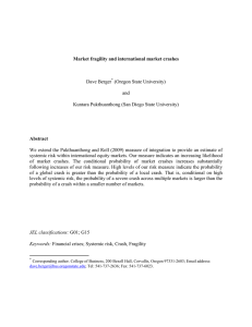 Market fragility and international market crashes Abstract Dave Berger