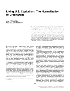 Living U.S. Capitalism: The Normalization of Credit/Debt ˜ ALOZA LISA PEN