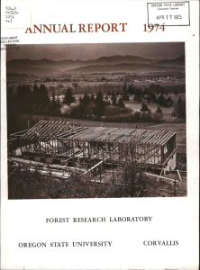 ANNUAL REPORT OREGON STATE UNIVERSITY FOREST RESEARCH 1