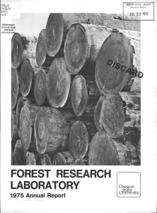 LABORATORY FOREST RESEARCH 1975 Annual Report Oregon