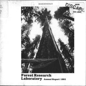 Forest Research Laboratory Annual Report 1981