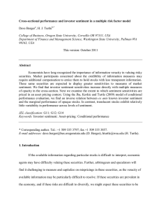 Cross-sectional performance and investor sentiment in a multiple risk factor... Dave Berger , H. J. Turtle