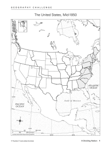 The United States, Mid-1850 ATLANTIC OCEAN PACIFIC