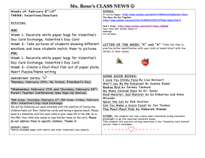 Ms. Rose’s CLASS NEWS Weeks of: February 8 -19