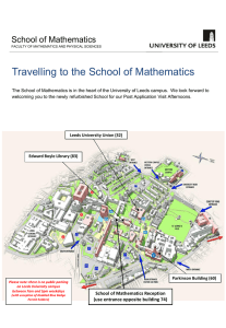 Travelling to the School of Mathematics School of Mathematics