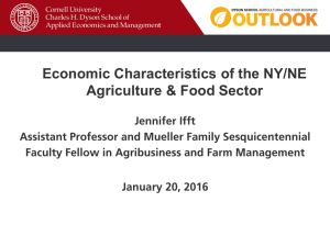 Economic Characteristics of the NY/NE Agriculture &amp; Food Sector
