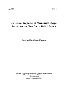 Potential Impacts of Minimum Wage Increases on New York Dairy Farms