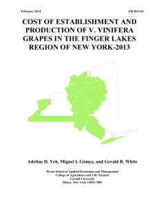 COST OF ESTABLISHMENT AND PRODUCTION OF V. VINIFERA REGION OF NEW YORK-2013