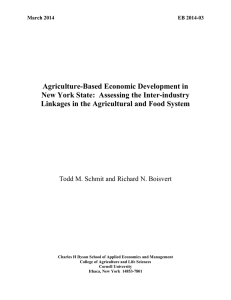 Agriculture-Based Economic Development in New York State:  Assessing the Inter-industry