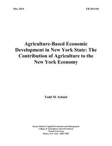 Agriculture-Based Economic Development in New York State: The New York Economy