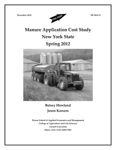 Manure Application Cost Study New York State Spring 2012