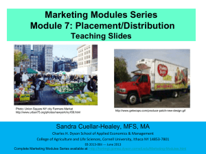 Marketing Modules Series Module 7: Placement/Distribution Teaching Slides