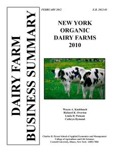 NEW YORK ORGANIC DAIRY FARMS 2010