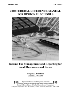 2010 FEDERAL REFERENCE MANUAL FOR REGIONAL SCHOOLS Small Businesses and Farms