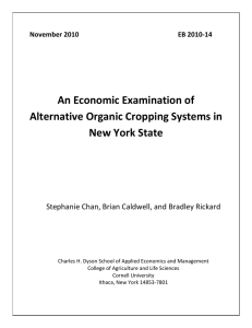 An Economic Examination of  Alternative Organic Cropping Systems in  New York State   