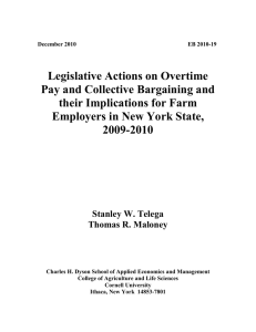 Legislative Actions on Overtime Pay and Collective Bargaining and