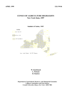 CENSUS OF AGRICULTURE HIGHLIGHTS New York State, 1997 APRIL 1999 E.B. 99-06