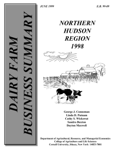 DAIRY FARM BUSINESS SUMMARY NORTHERN HUDSON