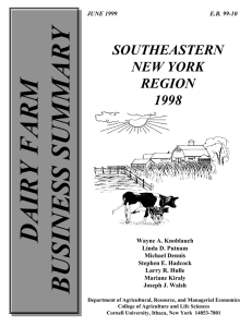 DAIRY FARM BUSINESS SUMMARY SOUTHEASTERN NEW YORK