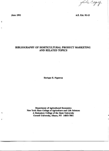 . BIBLIOGRAPHY OF HORTICULTURAL PRODUCT MARKETING AND  RELATED  TOPICS