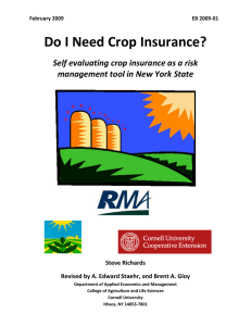Do I Need Crop Insurance?  Self evaluating crop insurance as a risk  management tool in New York State   
