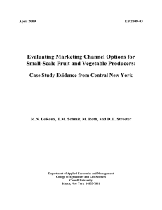 Evaluating Marketing Channel Options for Small-Scale Fruit and Vegetable Producers: