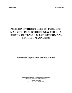 ASSESSING THE SUCCESS OF FARMERS’ SURVEY OF VENDORS, CUSTOMERS, AND MARKET MANAGERS