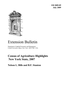 Extension Bulletin Census of Agriculture Highlights New York State, 2007