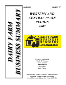 DAIRY FARM BUSINESS SUMMARY WESTERN AND CENTRAL PLAIN