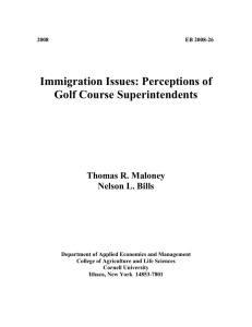 Immigration Issues: Perceptions of Golf Course Superintendents  Thomas R. Maloney