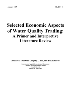 Selected Economic Aspects of Water Quality Trading:  A Primer and Interpretive