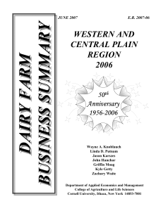 DAIRY FARM BUSINESS SUMMARY WESTERN AND CENTRAL PLAIN