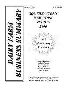 DAIRY FARM BUSINESS SUMMARY SOUTHEASTERN NEW YORK