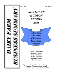 DAIRY FARM BUSINESS SUMMARY NORTHERN HUDSON