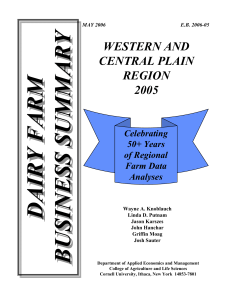 DAIRY FARM BUSINESS SUMMARY WESTERN AND CENTRAL PLAIN