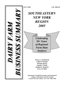 DAIRY FARM BUSINESS SUMMARY SOUTHEASTERN NEW YORK