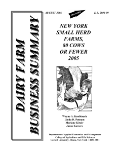 DAIRY FARM BUSINESS SUMMARY NEW YORK SMALL HERD