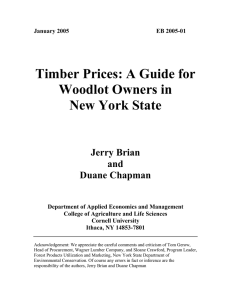 Timber Prices: A Guide for Woodlot Owners in New York State