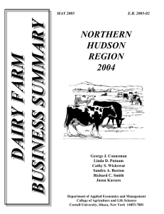 DAIRY FARM BUSINESS SUMMARY NORTHERN HUDSON