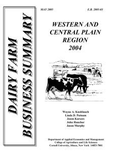 DAIRY FARM BUSINESS SUMMARY WESTERN AND CENTRAL PLAIN