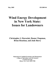 Wind Energy Development in New York State: Issues for Landowners