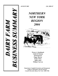 DAIRY FARM BUSINESS SUMMARY NORTHERN NEW YORK