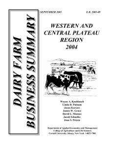 DAIRY FARM BUSINESS SUMMARY WESTERN AND CENTRAL PLATEAU