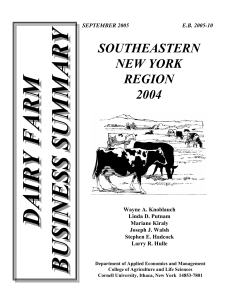 DAIRY FARM BUSINESS SUMMARY SOUTHEASTERN NEW YORK