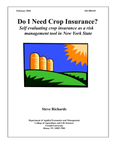 Do I Need Crop Insurance? management tool in New York State