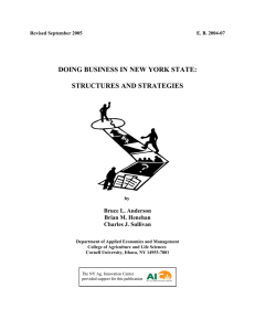DOING BUSINESS IN NEW YORK STATE: STRUCTURES AND STRATEGIES Bruce L. Anderson