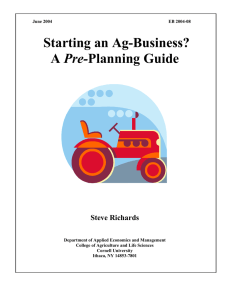 Starting an Ag-Business? Pre- Steve Richards