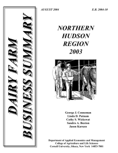 DAIRY FARM BUSINESS SUMMARY NORTHERN HUDSON